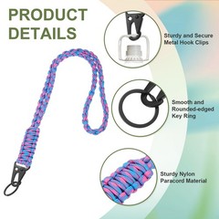 Paracord Lanyard, 2Pcs & Powder Blue Camouflage Fit for (Keys Whistle)