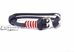 Anchor Bracelet-Paracord-Surfer Bracelet-Adjustable-Accent Colors-Handmade