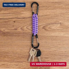 BRAVESHINE Paracord Keychain Carabiner Clip, D Ring Lanyard Hanger Stroller Hook
