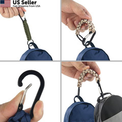 6 Pack Paracord Keychain Carabiner Clip Braided Lanyard Key Chain Ring Men Women