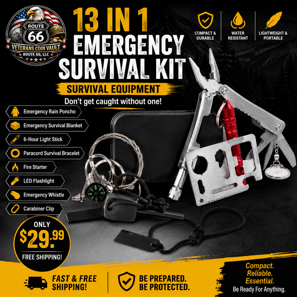 13-in-1 Emergency Survival Kit EDC Multi Tool Fire Starter Camping Hiking Gear
