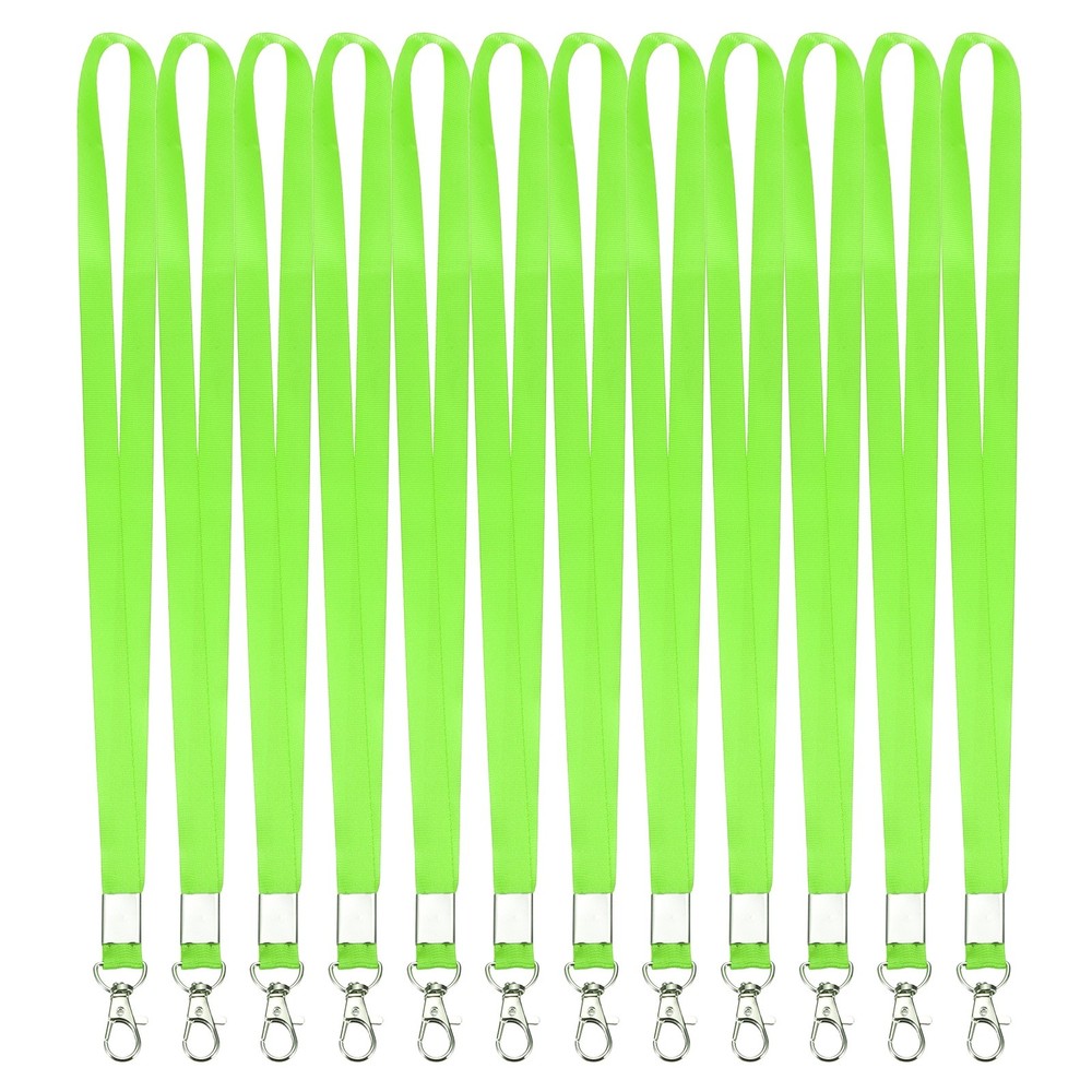 25Pcs 18.1″ Polyester Flat Lanyard with Lobster Clasp, Fluorescent Green