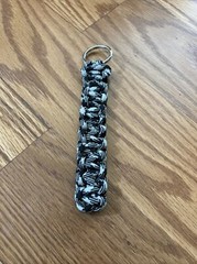 Black & Grey paracord keychain 5.25” Top Quality Stocking Stuffer Gift