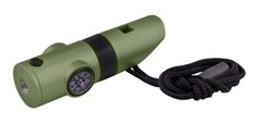 2PK 7-In-1 Camping Survival Whistle Compass Thermometer LED Flashlight Magnifier