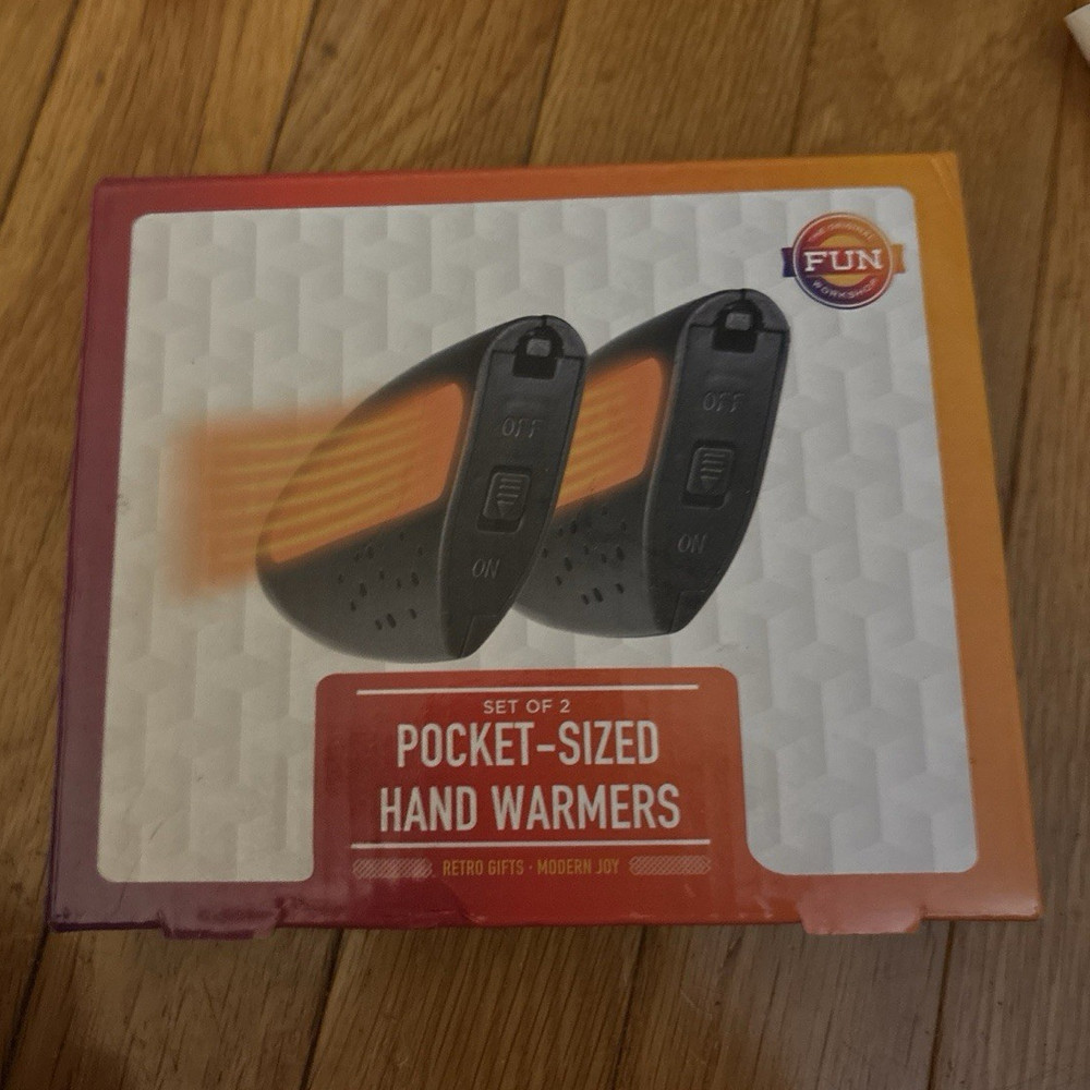 Fun Workshop Electric Pocket-Sized Hand Warmers 2 Pack, Black