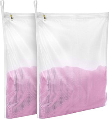 GOGOODA Delicates Laundry Bags, Fine Mesh Wash Bag for 2 Set(2 Large), White
