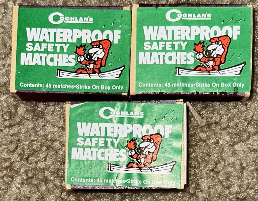 Vintage Coghlan’s Waterproof Safety Matches. Lot of 3