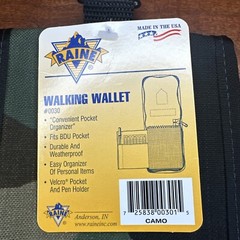 US Military «Walking Wallet» 4″x6″ CAMO nylon, Notepad & Pen/Storage Pockets
