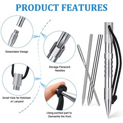 12 Pieces Paracord FID Stitching Set Lacing Needles for Leather knotters tool