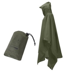Adult Multipurpose Raincoat with Hood Waterproof PU Coating for Fishing Camping