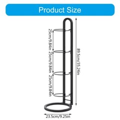 Metal Basketball Football Rack Stand with 4 Tiered for Sports Equipment Storage