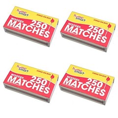 1000 Wooden Matches, 4 Boxes of 250 Matches Each Strick On Box By Home Smart