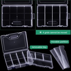 Honoson 6 Pack Fishing Tackle Box Organizer Storage 9 x 6 x 2.3 inches, Clear
