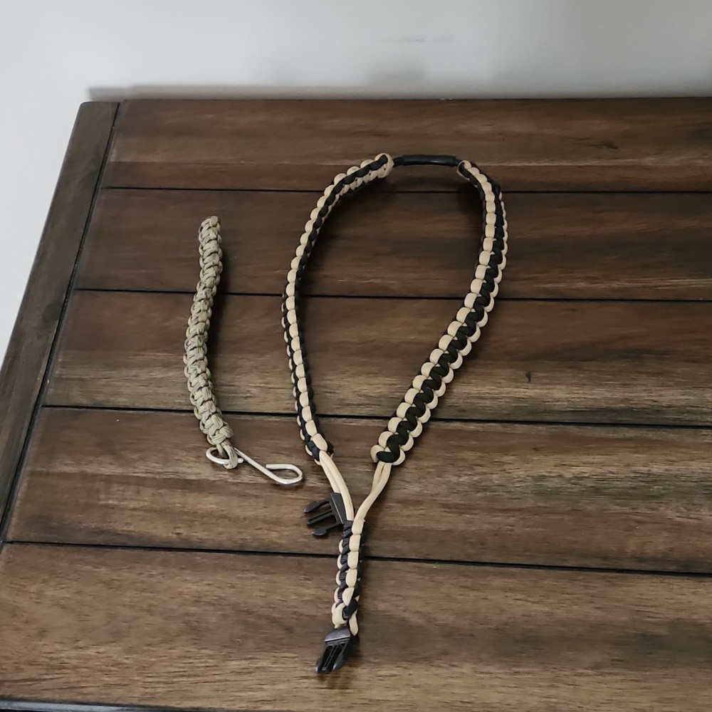 Lightweight Nylon Paracord Bracelet & Lanyard Black Quick Breakway Badge Lanyard