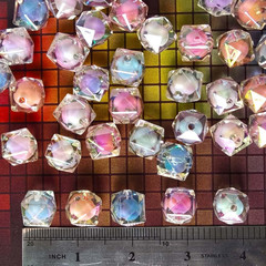 Mixed Lots Shiny AB Color Acrylic Faceted Cube Bead DIY Beading Hairband Bracele