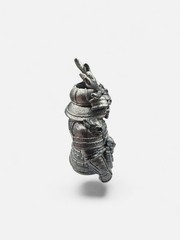 Skeleton Samurai Lanyard Bead White Brass EDC Paracord Knife Charm Pendant