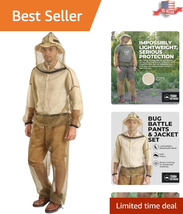 Adjustable Drawcord Bug Suit with Instant Access Head Cover – Outdoor Comfort