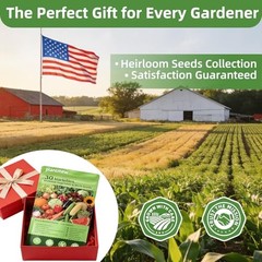 Seed Vault Planting Kit for Heirloom Vegetable Seeds – 15,000+ Non-GMO Seeds
