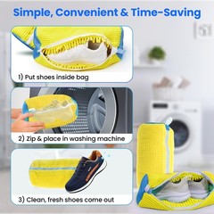 Shoe Washing Machine Bag Laundry for Washer and Dryer 2 Pack, Yellow