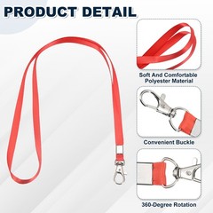 10Pcs 16.9″ Polyester Flat Lanyard with Lobster Clasp for Office, Red
