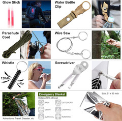 216 Pcs Survival First Aid Kit Emergency Gear Camping Hiking Disaster Prep