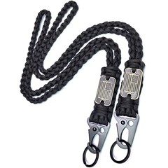 LUYADIN Paracord Lanyard Keychain Black 2 Pcs