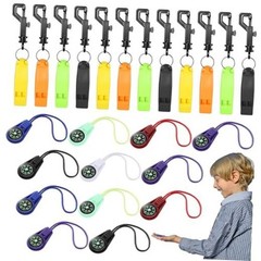 Relaxweex 24 Pcs Compass and Whistle Sets for Kids 12 Mini Hiking Pocket