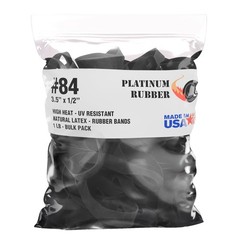 Black #84 Extra Wide Large Premium Outdoor Rubberbands, Made in USA,