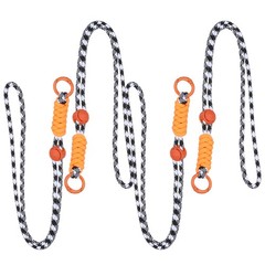 4 Pcs Paracord Lanyard Necklace, Split Ring, Black White Orange