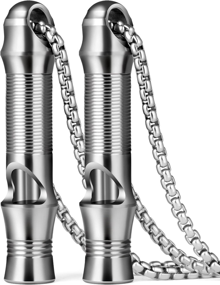 Titanium Emergency Whistle,Edc Safety Whistles Necklace Loud up to 120Db,Surviva