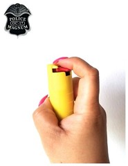 2 Police Magnum pepper spray 1/2oz in refillable yellow molded keychain defense