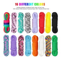 28 Colord 550 Paracord Combo Crafting Kit Survival Parachute Cord Making