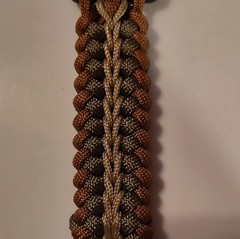 Brown Green Black Paracord keychain with Carabiner Keyring Nylon