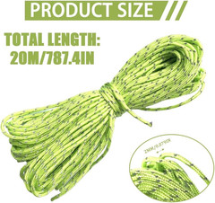 2Mm Reflective Thin Paracord Rope – 65Ft Dyneema Guy Lines for Tent, Tarp