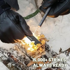 6-in-1 Waterproof Survival Fire Starter with Whistle & Multi Tool Scraper