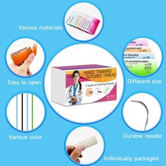 Sutures Thread with Needle (24 Mixed 2/0, 3/0, 4/0, 5/0) – Practicing…