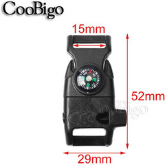 10 Pcs Compass Flint Scraper Fire Starter Whistle Buckle for Paracord Bracelet