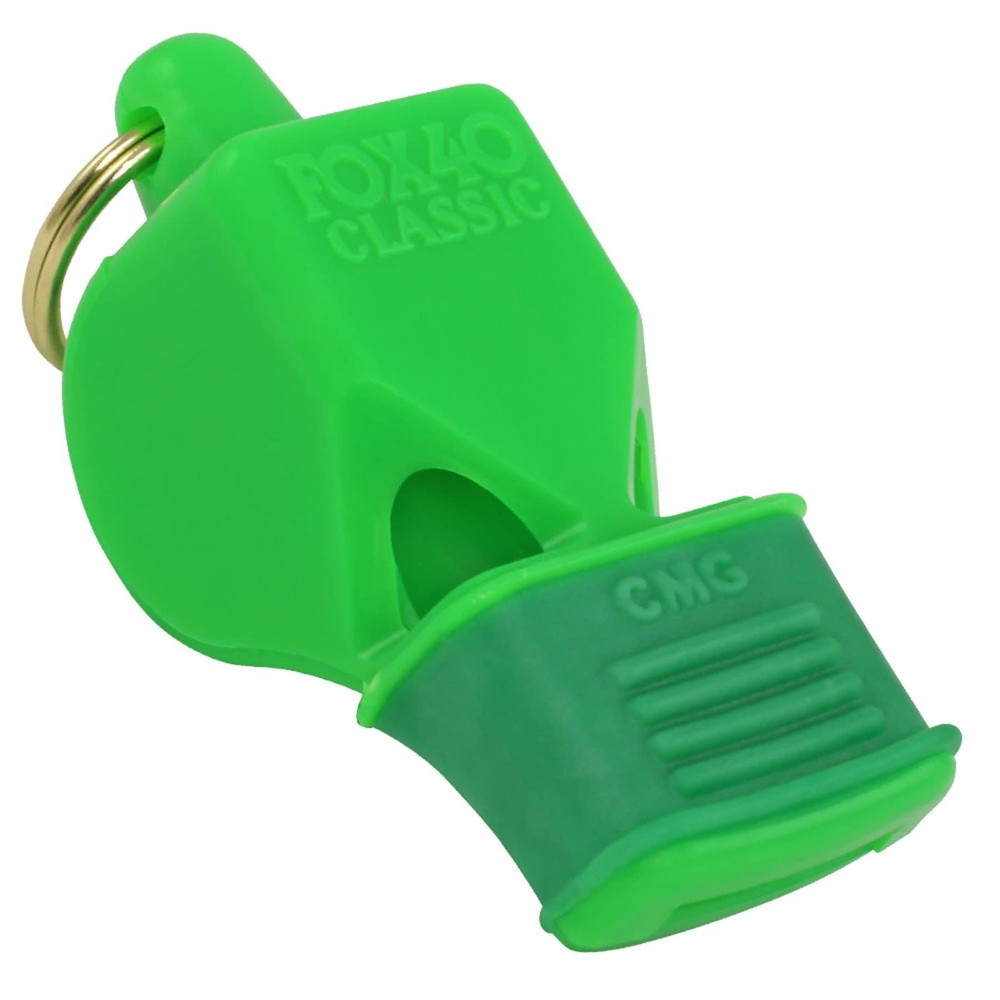 Fox 40 Classic Cmg Neon Green Safety Whistle 115 Db Loud Sound For Sports