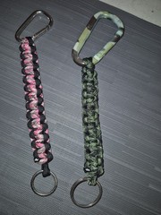 2-Pack Paracord Keychain Lanyards w/ Carabiner & Key Ring, 550 lb 7-Strand
