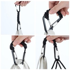 Paracord Keychain Carabiner Clip | D Ring Hanger Lanyard Hook | 7.3inch Long