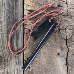 SlicKnives Ferro Rod – Large 6″ x 1/2″ w/ Leather Lanyard and Steel Striker