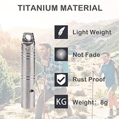 Loud Titanium Emergency Whistle Necklace Keychain – 120dB Survival Whistles for