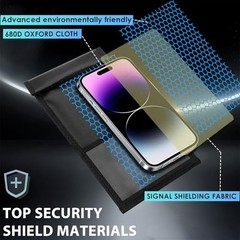 2 Pack Military Grade Faraday Bags for Smartphones | Signal Blocking; Magnetic