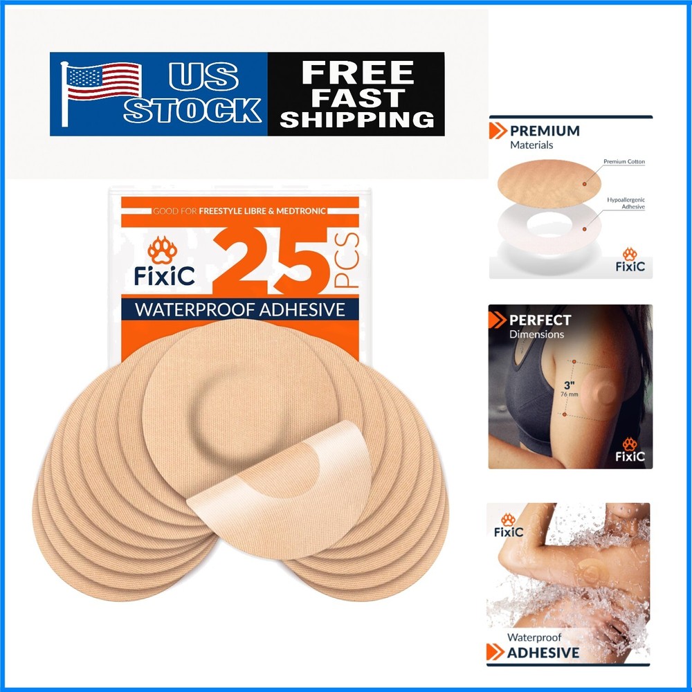 Freestyle Adhesive Patch 25 PCS – Waterproof & Hypoallergenic Sensor Solution