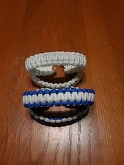 8″ Paracord Bracelet With Copper Wire Core – 4 Pack – Blue & White