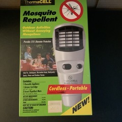 THERMACELL Mosquito Black Flies Repellent 15 Ft Diameter Cordless Portable White