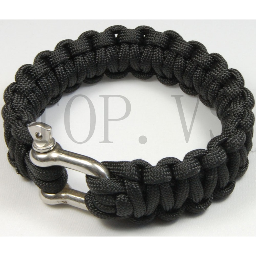 Paracord 550 Bracelets Buckle Camping Survival Gear Tool Camping Metal shackle A