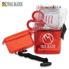 Trail Blazer Waterproof Survival First Aid Kit with Lanyard, 65pc, Free Shipping