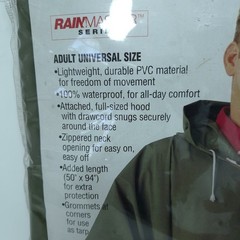 Stearns RainMaster Poncho Lightweight Adult Universal Size Army Green Jacket