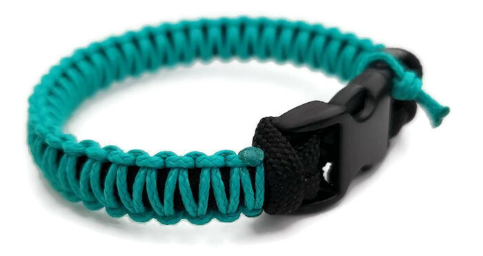 Paracord Bracelet 550 Black/Teal Micro Cord U.S. Seller – Handmade